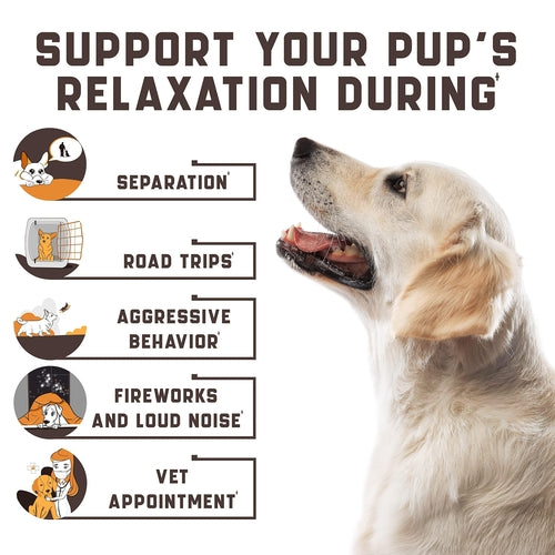 Calming Chews for Labrador Dogs with Valerian Root and Hemp Oil Aid by Titan's Tails & Treats