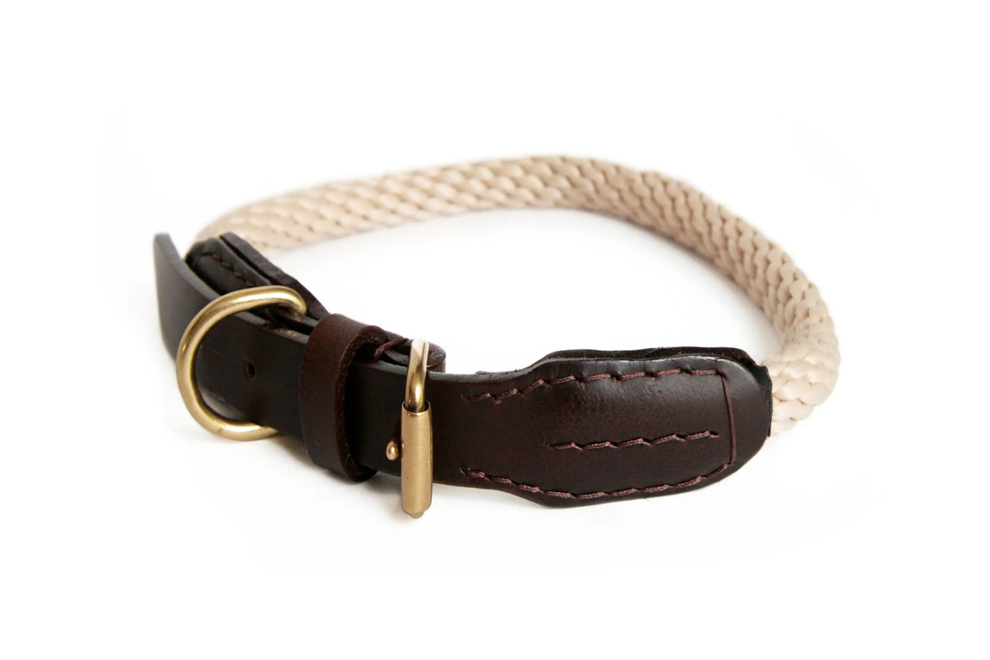 Rope and Leather Collar with Buckle (22 in) by Alvalley LLC