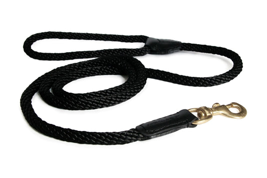 Rope and Leather Snap Lead (6ft x 3/4 in) by Alvalley LLC