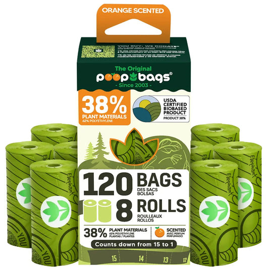 The Original Poop Bags Orange Scented USDA Biobased Rolls by The Original Poop Bags
