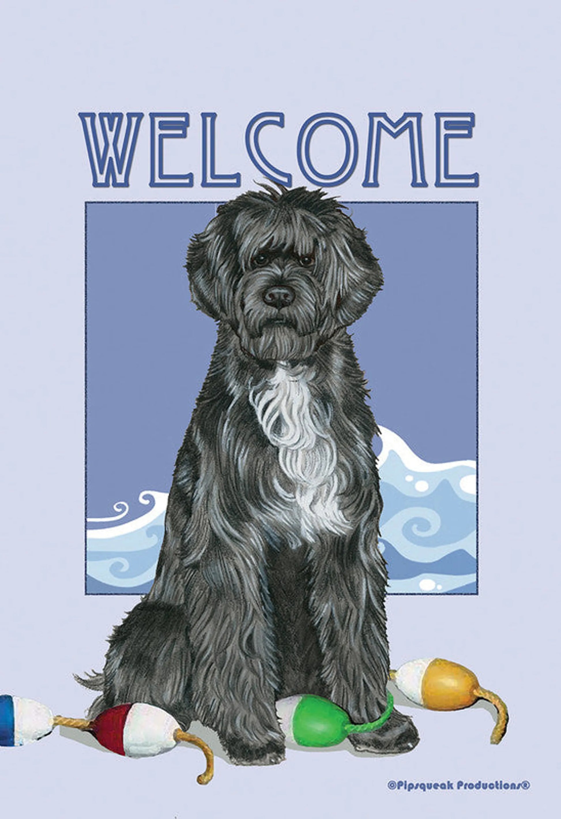 Portugese Water Dog - Best of Breed Pipsqueak Productions Outdoor Flag by Best of Breed