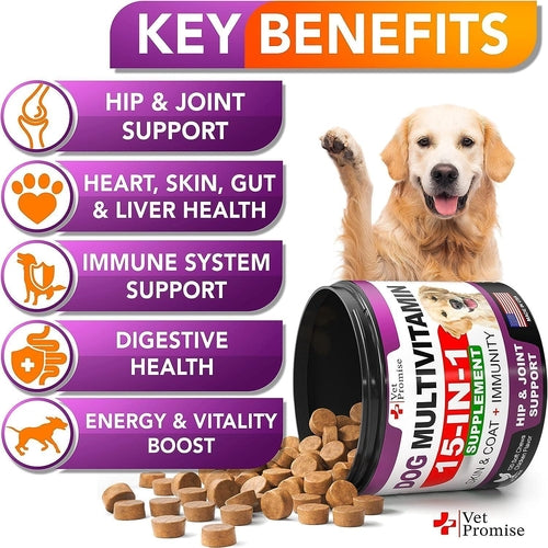 2 Pack Dog Multivitamin With Glucosamine Probiotics by Titan's Tails & Treats