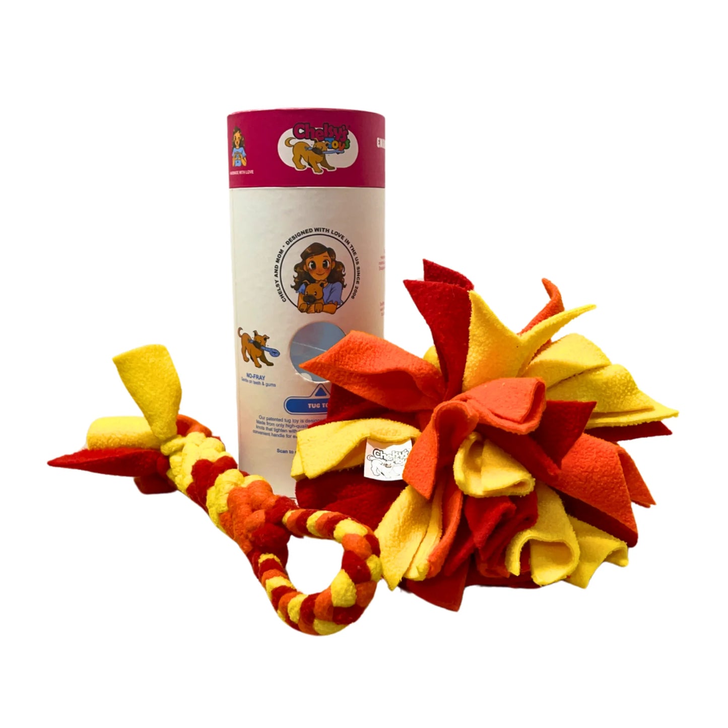 3-in-1 Enrichment Tube for Dogs - Tug Toy, Treat Dispenser & Snuffle Ball - Blue by Enrichment Tube for Dogs | Blue