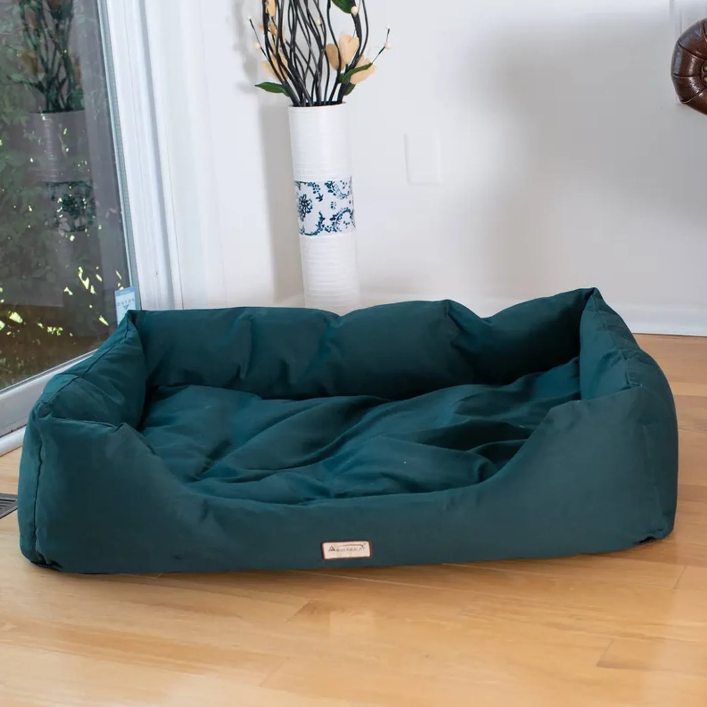 Armarkat Bolstered Dog Bed, Anti-Slip Pet Bed, Laurel Green by AeroMark