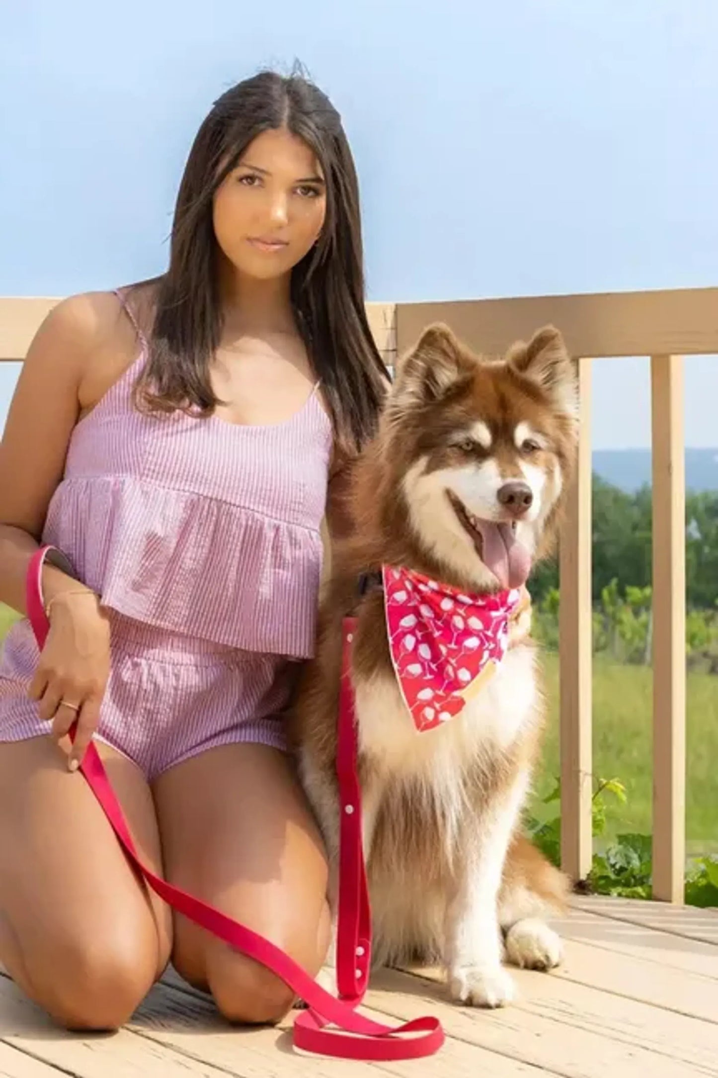 Red Mountain Syrah Waterproof Dog Leash by Aria the Fox