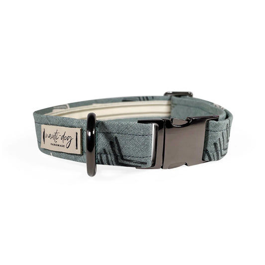 Wayfarer Sage Primitive Chevron Buckle & Martingale Dog Collar - Pack Of: 1 by Nauti-dog Handmade