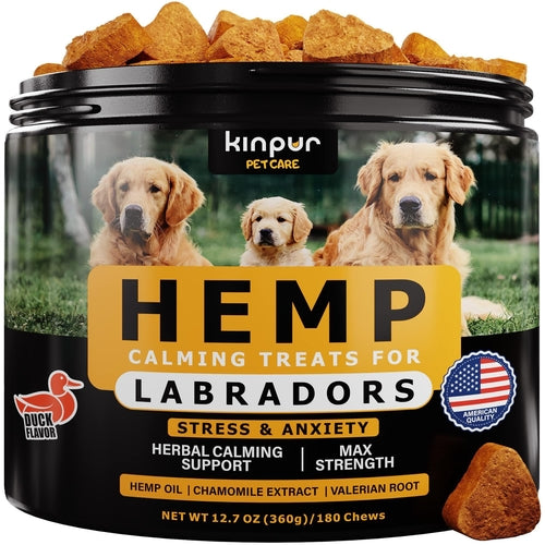 Calming Chews for Labrador Dogs with Valerian Root and Hemp Oil Aid by Titan's Tails & Treats