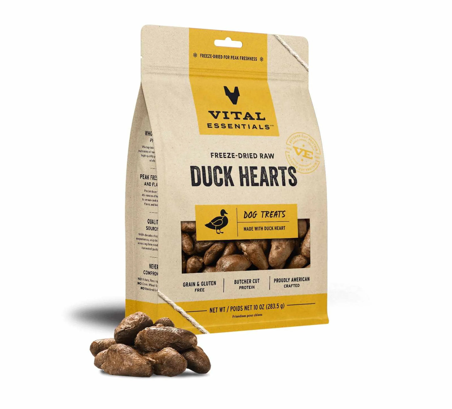 Vital Essentials(R) Freeze-Dried Raw Duck Hearts Dog Treats, 10 oz by Vital Essentials
