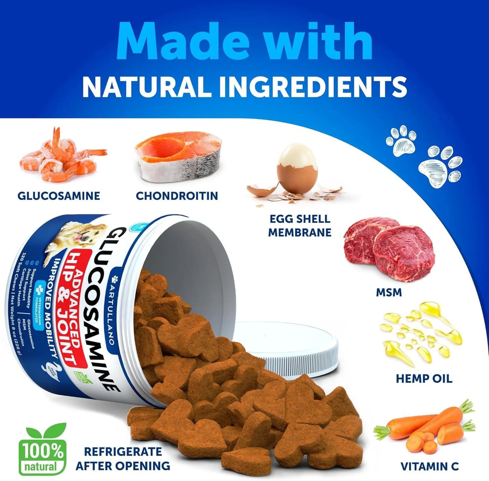 Glucosamine for Dogs Hip and Joint Supplement by Artullano