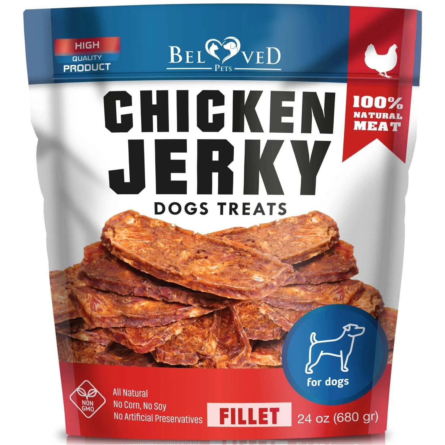 Chicken Jerky Dog Treats by Beloved Pets