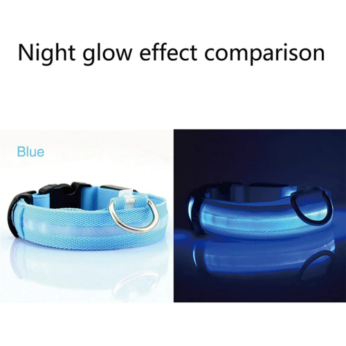 LED Adjustable Dog Collar Blinking Light Up Glow Safety by Titan's Tails & Treats