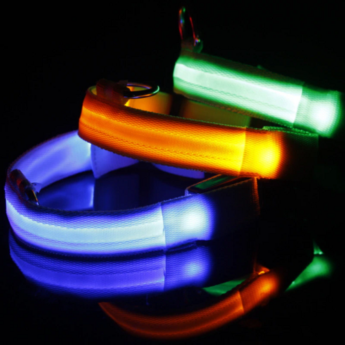 LED Adjustable Dog Collar Blinking Light Up Glow Safety by Titan's Tails & Treats