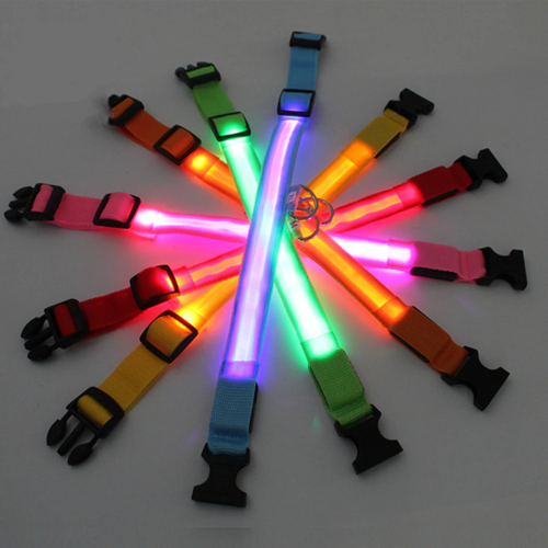LED Adjustable Dog Collar Blinking Light Up Glow Safety by Titan's Tails & Treats