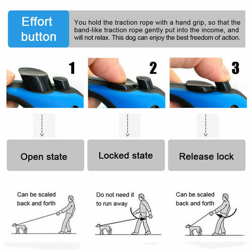 16.5FT Automatic Retractable Dog Leash for Easy Walks by Titan's Tails & Treats