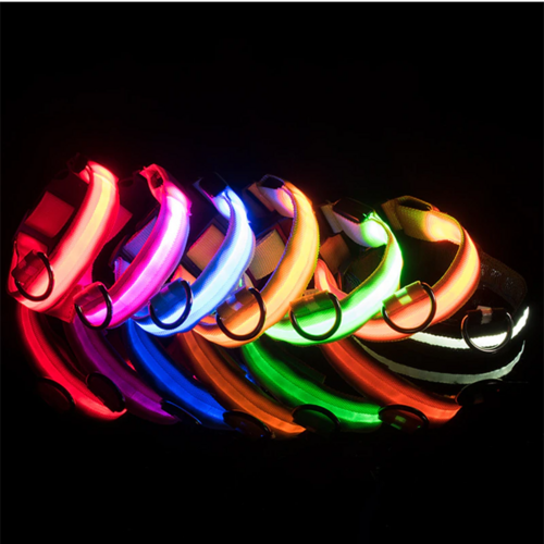 LED Adjustable Dog Collar Blinking Light Up Glow Safety by Titan's Tails & Treats