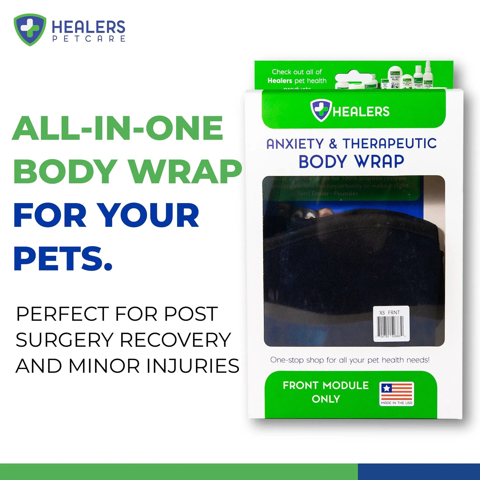 Healers Therapeutic & Anxiety Front Body Wrap by Healers Petcare