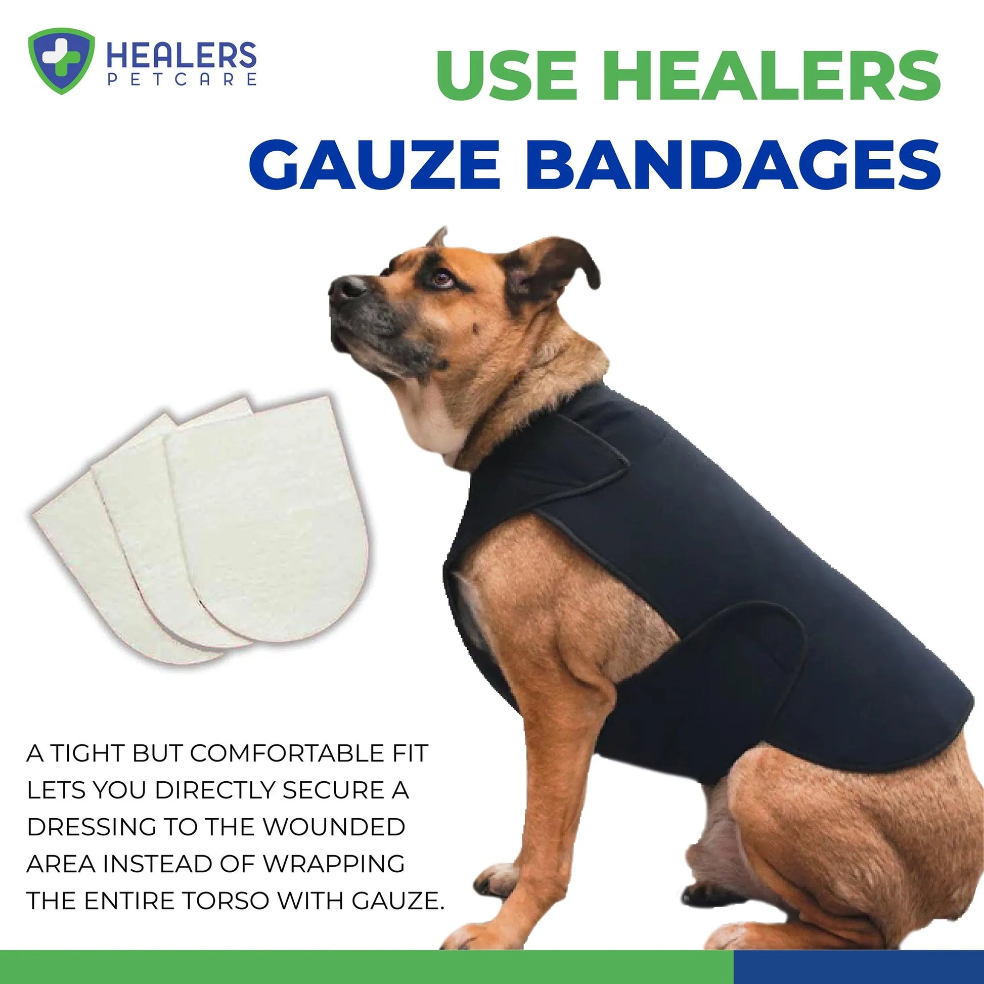 Healers Therapeutic & Anxiety Front Body Wrap by Healers Petcare