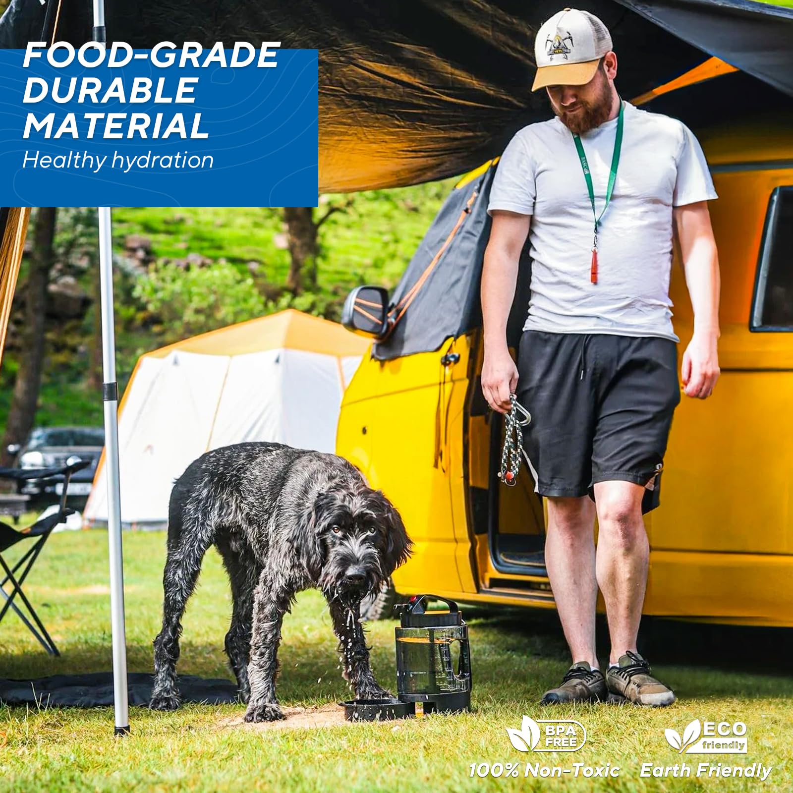 Large Dog Travel Water Bowl Dispenser by LESOTC Pet Products