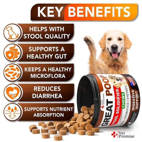 Great Poop Probiotics for Dogs Dog Stool Softener Fiber for Dogs by Titan's Tails & Treats