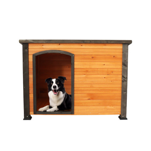 45 Inch Outdoor Indoor Wooden Dog House Kennel Villa by Titan's Tails & Treats