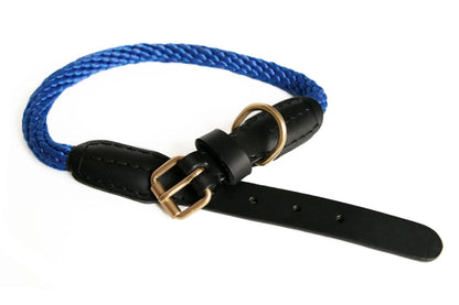 Rope and Leather Collar with Buckle (22 in) by Alvalley LLC