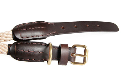 Rope and Leather Collar with Buckle (22 in) by Alvalley LLC
