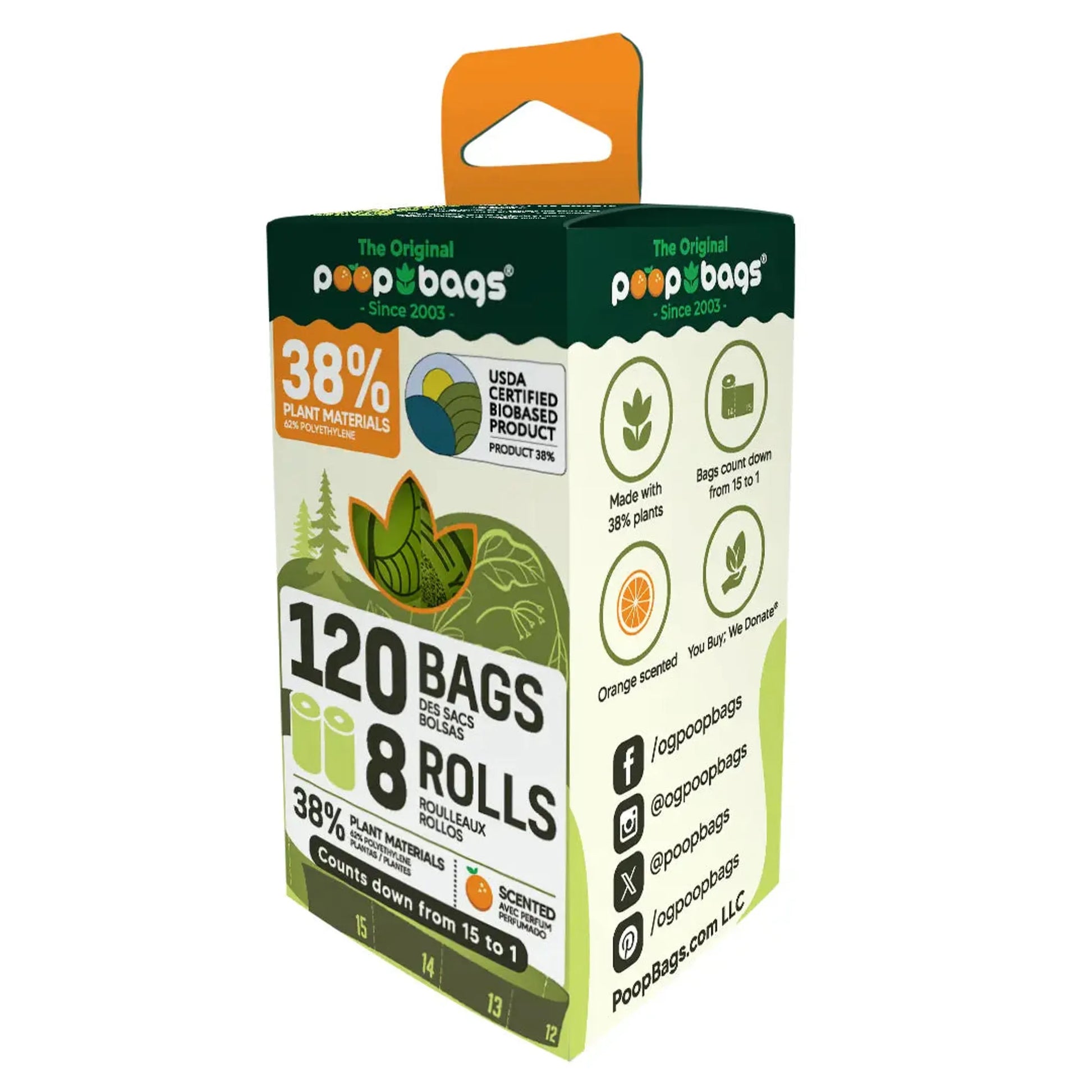 The Original Poop Bags Orange Scented USDA Biobased Rolls by The Original Poop Bags