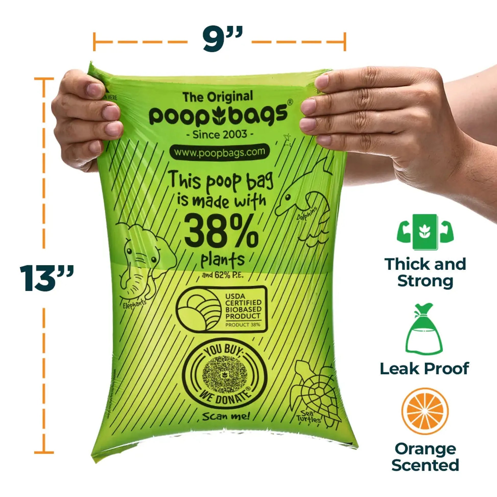 The Original Poop Bags Orange Scented USDA Biobased Rolls by The Original Poop Bags