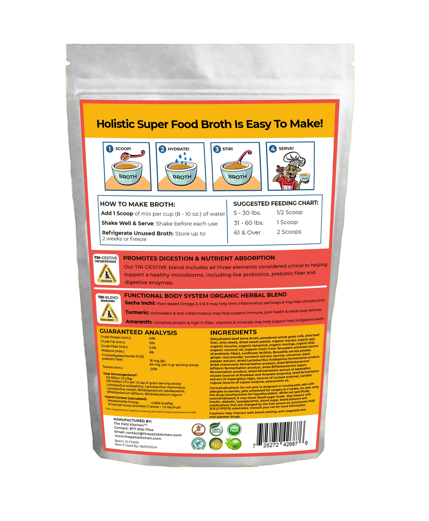 Goats Milk + Bone Broth Berry Max Antioxidant Vision & Glucose Support Broth* The Petz Kitchen Dog & Cat Holistic Super Foods* by Organic Pet Systems