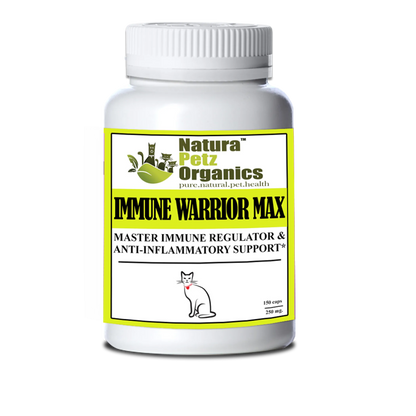 Immune Warrior Max Master Blend Capsules* Immune Regulator & Anti-Inflammatory Support* For Dogs & Cats by Organic Pet Systems