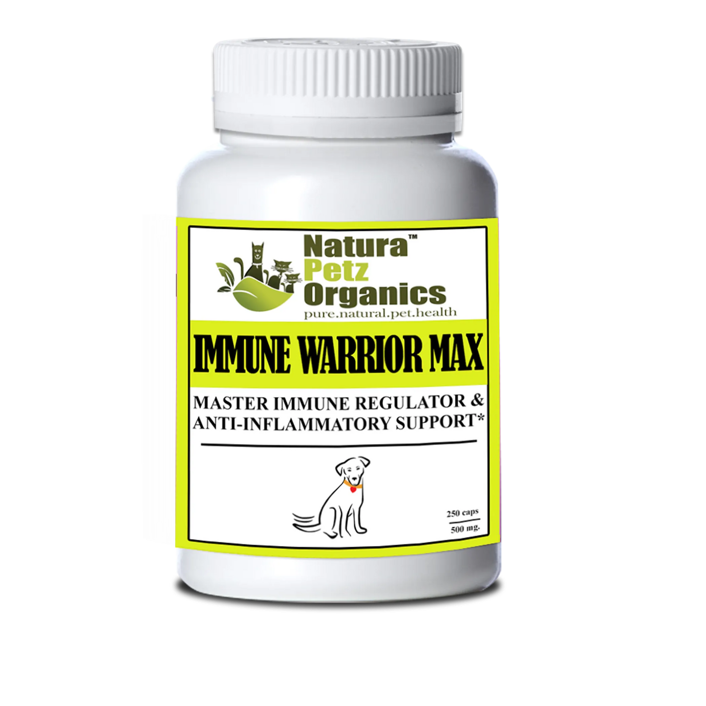 Immune Warrior Max Master Blend Capsules* Immune Regulator & Anti-Inflammatory Support* For Dogs & Cats by Organic Pet Systems