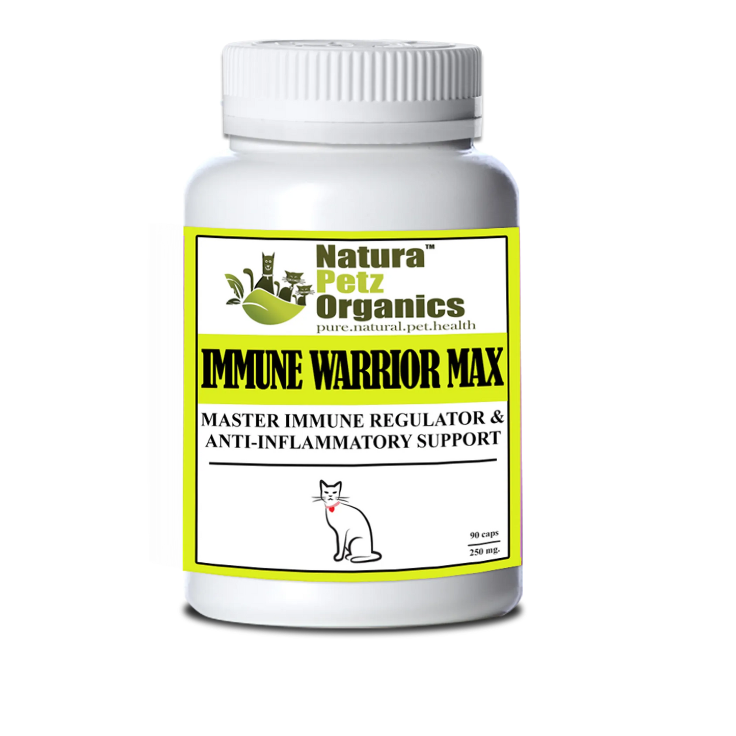 Immune Warrior Max Master Blend Capsules* Immune Regulator & Anti-Inflammatory Support* For Dogs & Cats by Organic Pet Systems