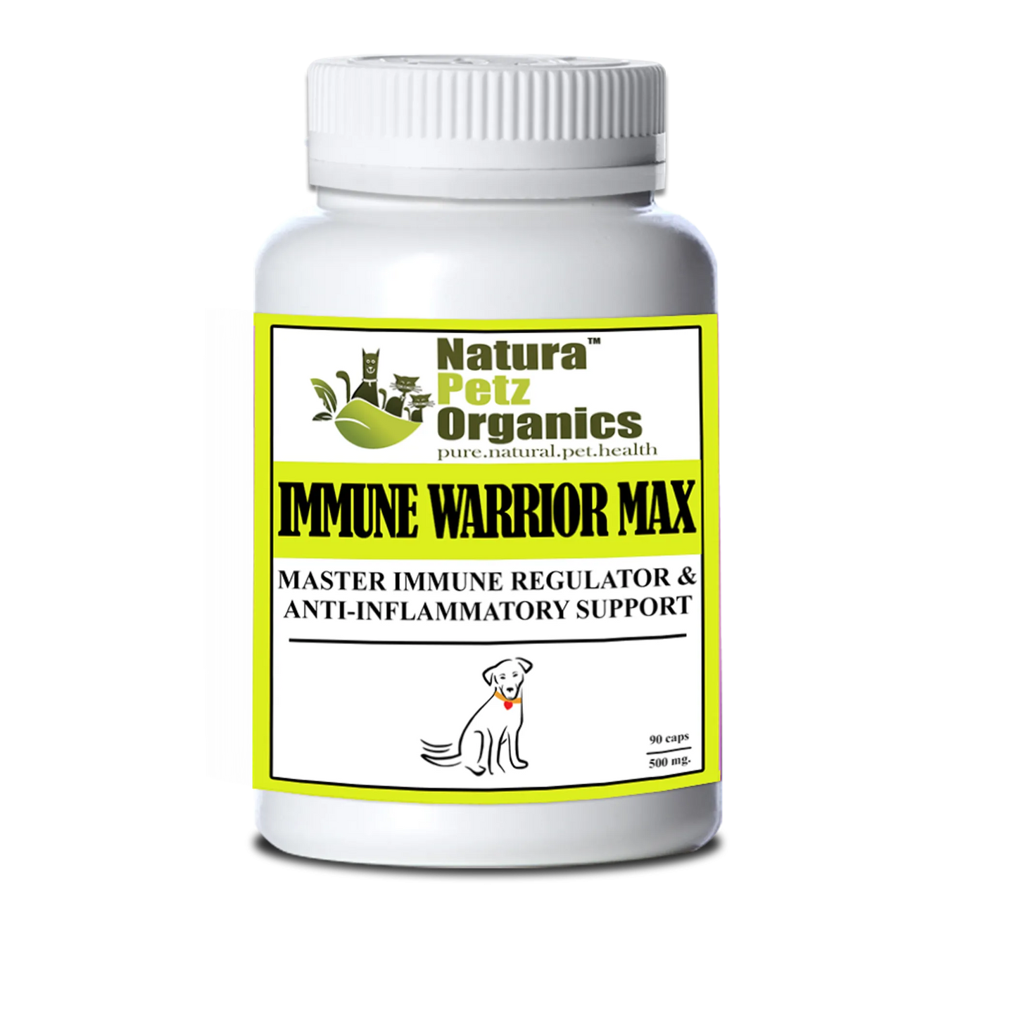 Immune Warrior Max Master Blend Capsules* Immune Regulator & Anti-Inflammatory Support* For Dogs & Cats by Organic Pet Systems