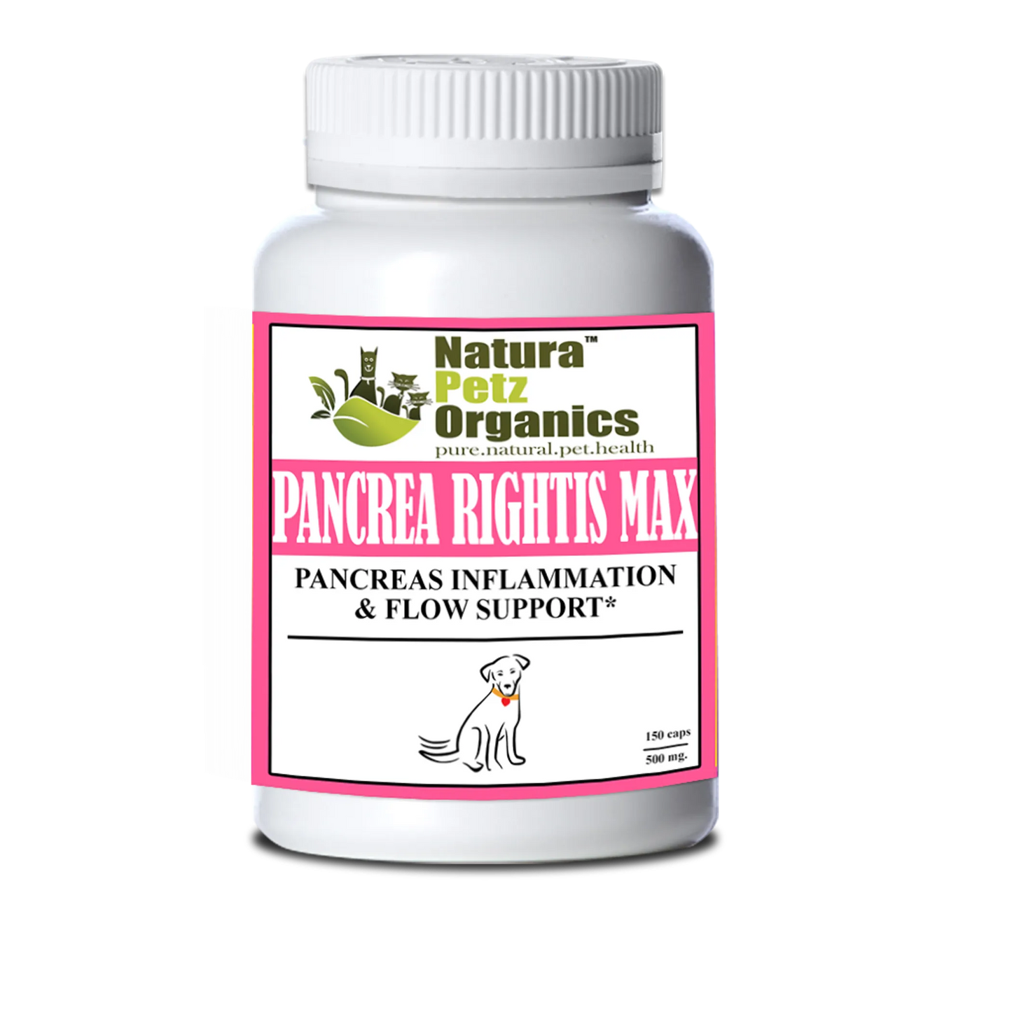 Pancrea Rightis Max Support* Capsules Pancreas Inflammation & Flow Support Dogs Cats* by Organic Pet Systems