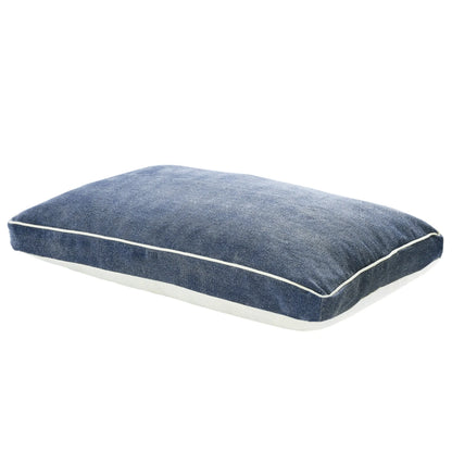 24" X 36" Stonewashed Blue Pillow Style Pet Bed With Removable Cover by HomeRoots