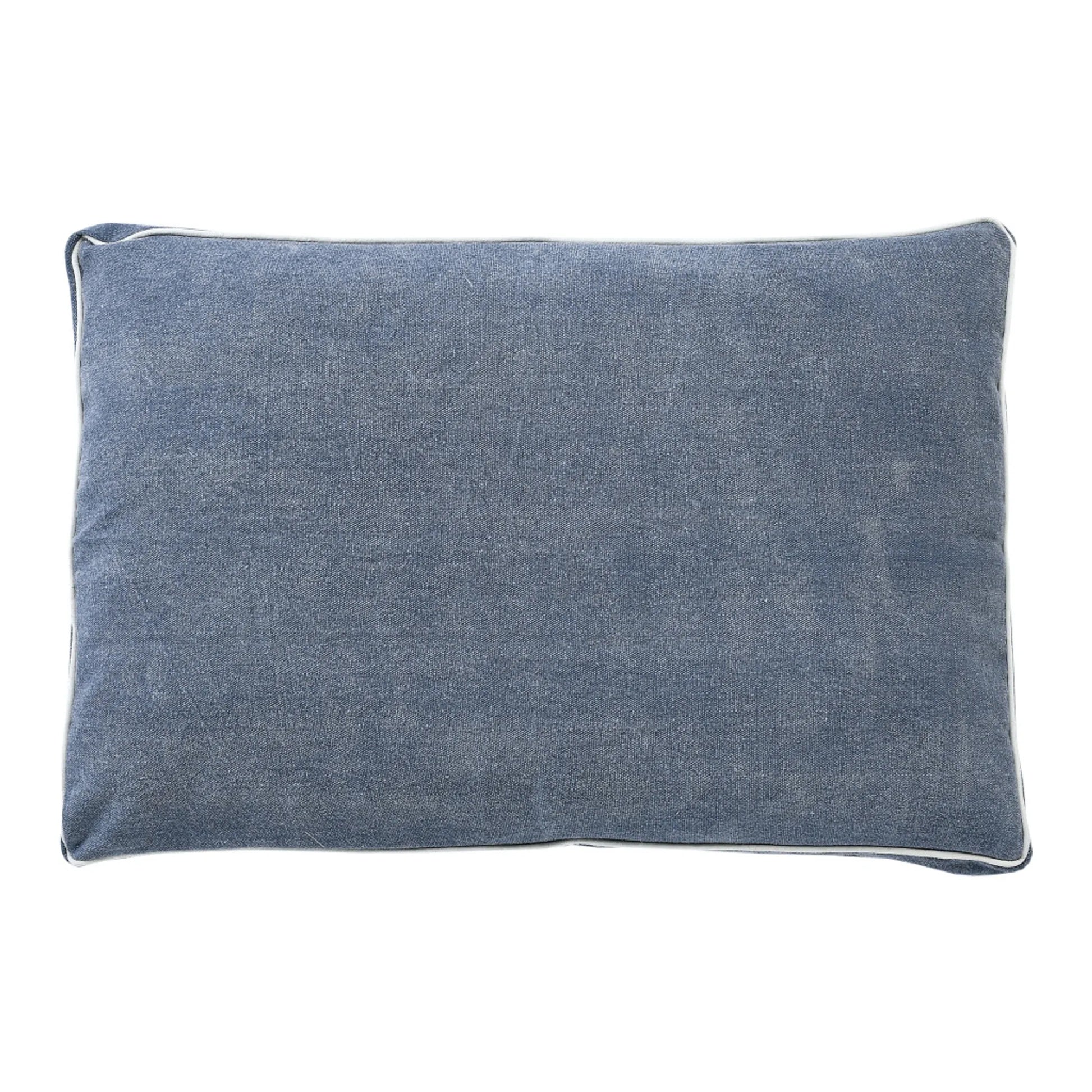 24" X 36" Stonewashed Blue Pillow Style Pet Bed With Removable Cover by HomeRoots