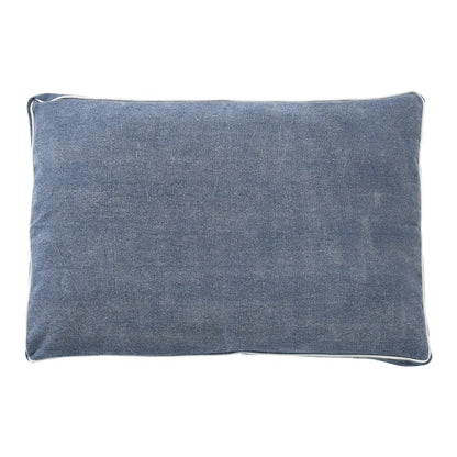 24" X 36" Stonewashed Blue Pillow Style Pet Bed With Removable Cover by HomeRoots