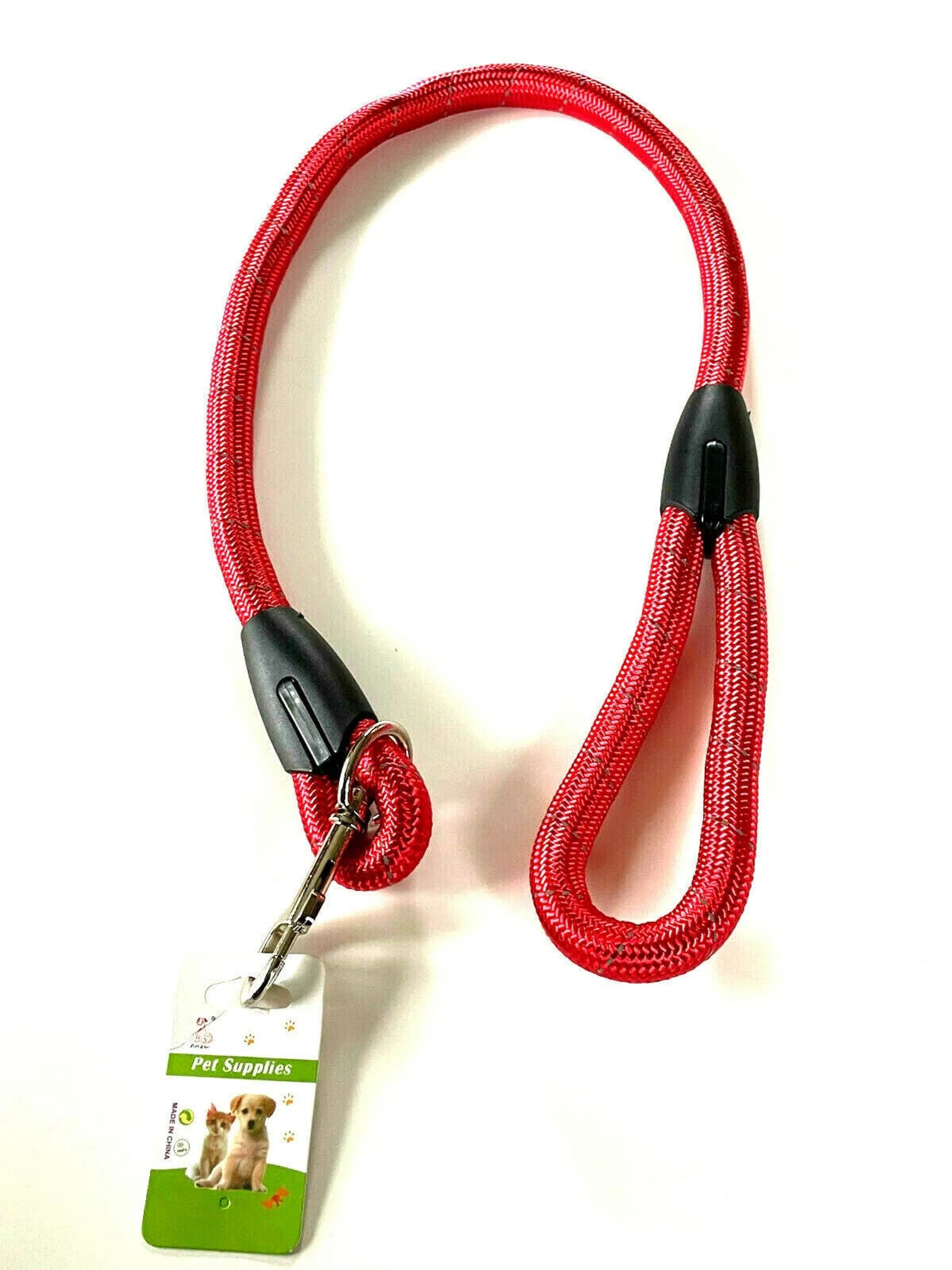 Large Dog Leash Rope Heavy Duty Red Reflective Nylon Material Excellent 3ft Size Red by Hashir Products