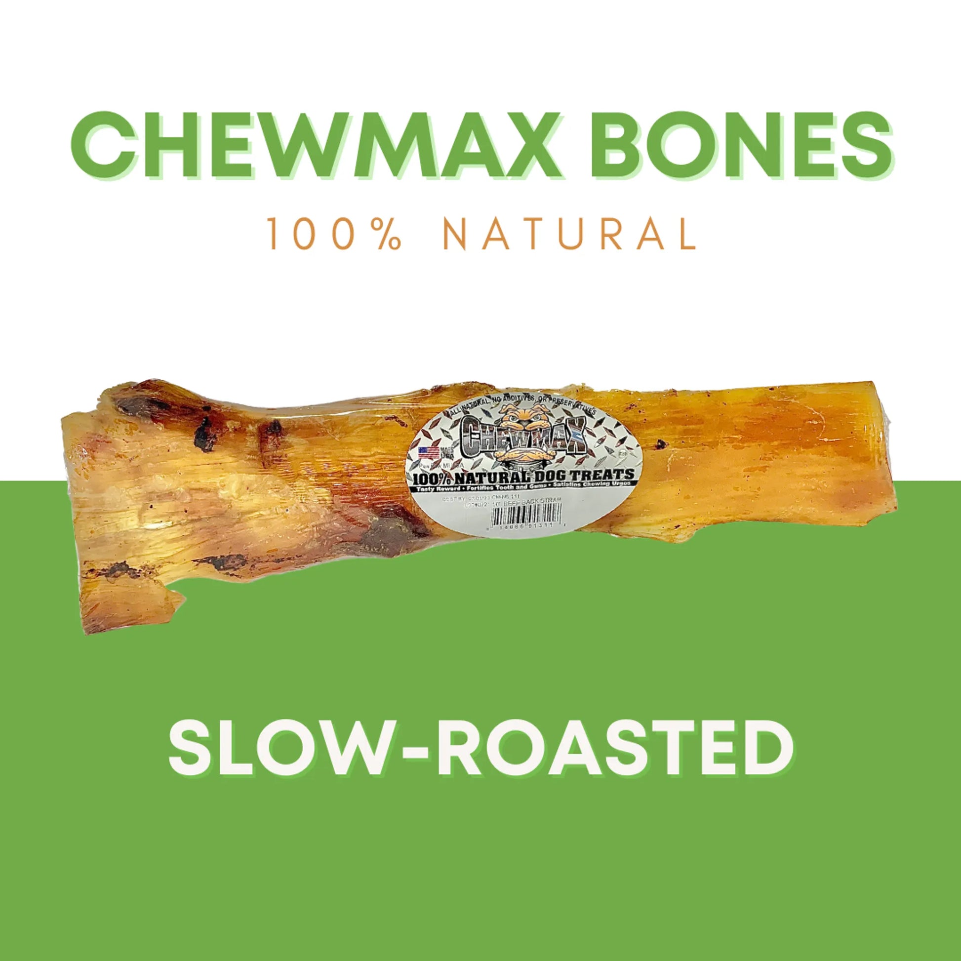 10" Beef Back Strap Dog Bone by ChewMax Pet Products
