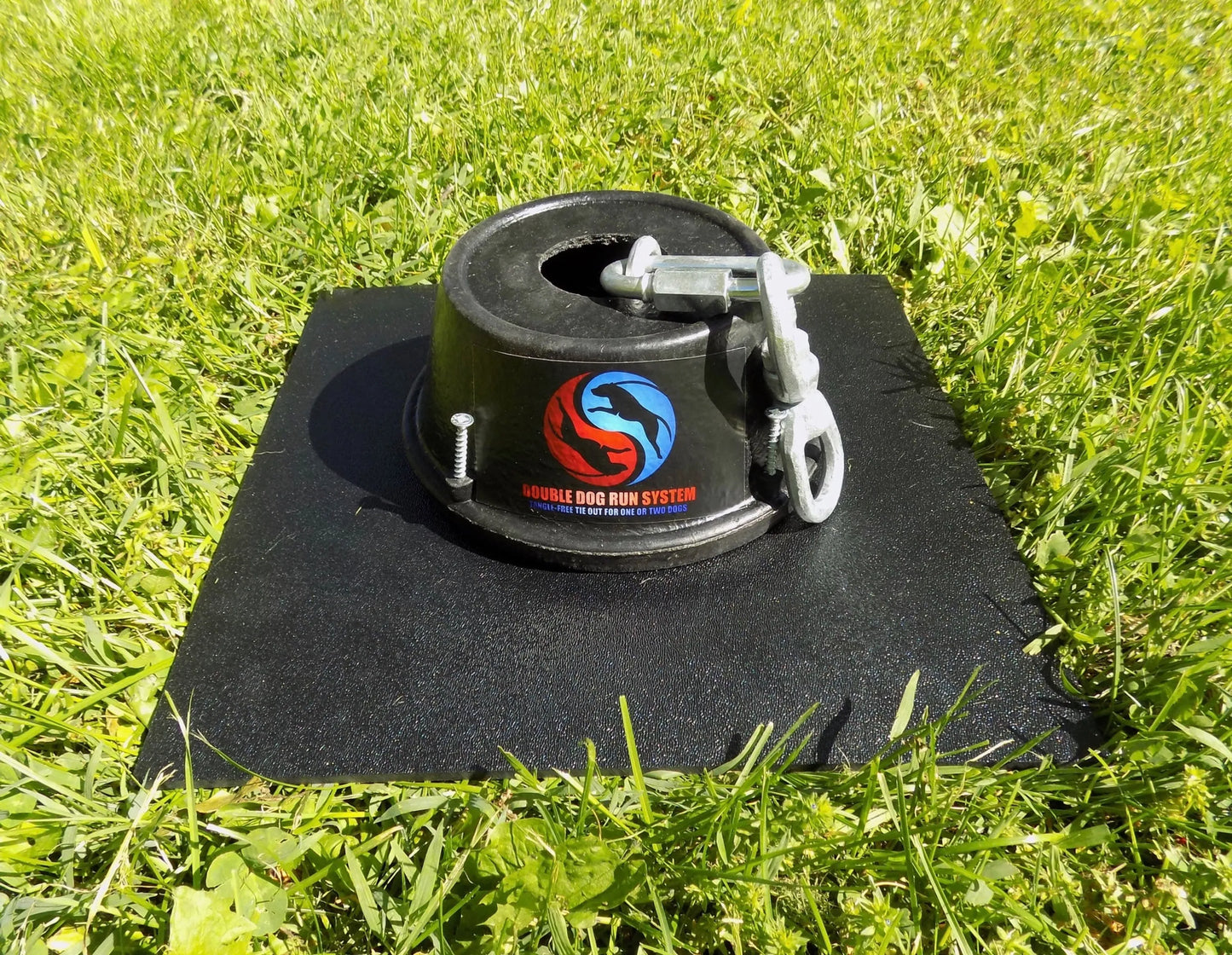 Double Dog Run Tangle-free Two Dog Tie Out Stake by Infinitely Tied