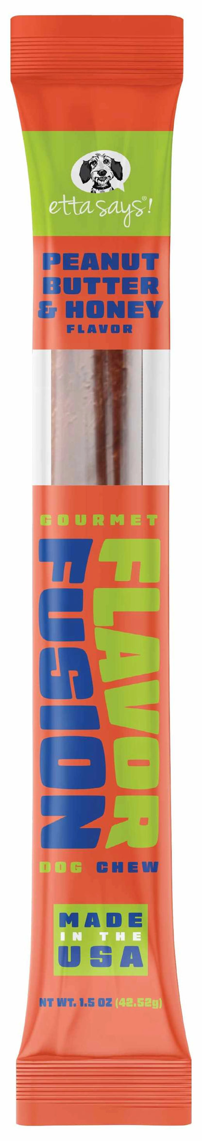 Etta Says! Flavor Fusion Dog Chew Peanut Butter and Honey 1.5 oz 12ct by Etta Says!