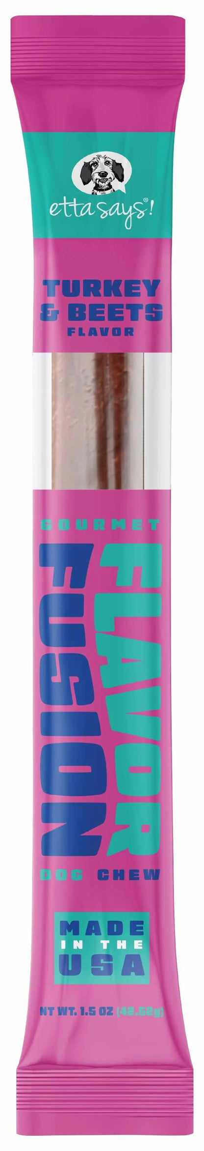 Etta Says! Flavor Fusion Dog Chew Turkey and Beets 1.5 oz 12ct by Etta Says!