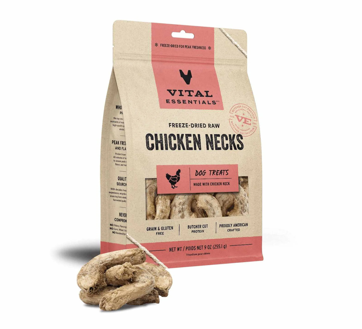 Vital Essentials(R) Freeze-Dried Raw Chicken Necks Dog Treats, 9 oz by Vital Essentials