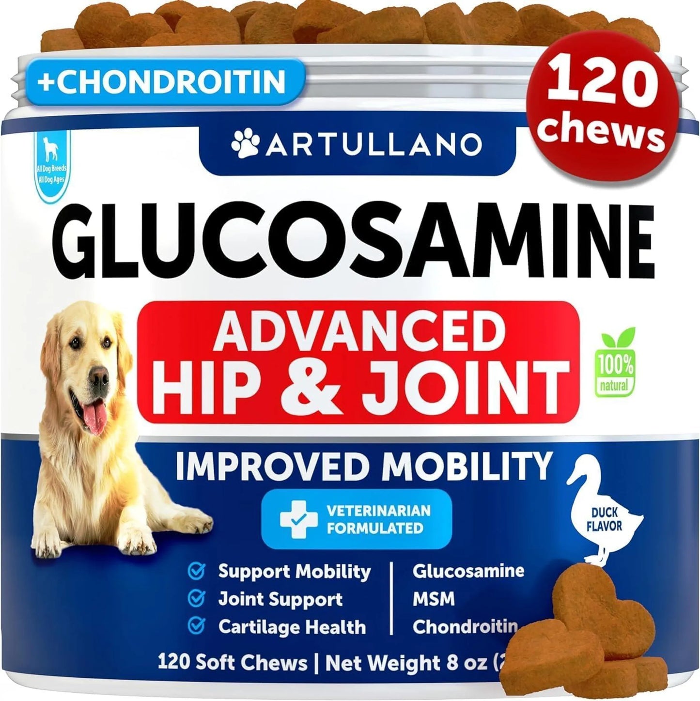 Glucosamine for Dogs Hip and Joint Supplement by Artullano