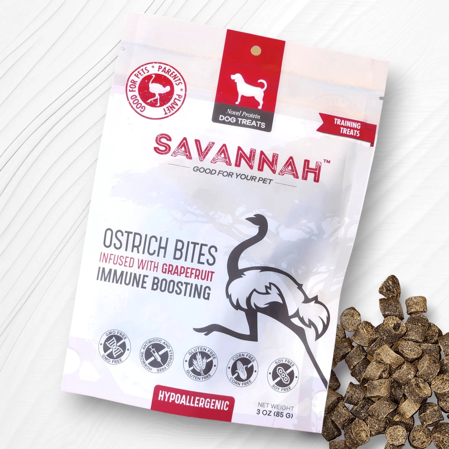 Ostrich Bites with Grapefruit : The Tasty, Immune-Boosting Treat for Dogs by Savannah Pet Food
