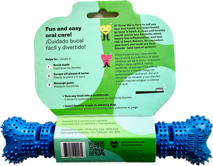 Natural Rubber Bone Toothbrush Toy by Chewmate