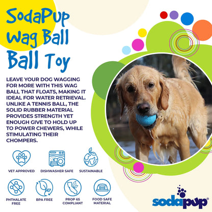 SP Wag Ball Ultra Durable Synthetic Rubber Chew Toy & Floating Retrieving Toy
