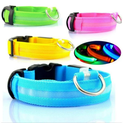 LED Adjustable Dog Collar Blinking Light Up Glow Safety by Titan's Tails & Treats