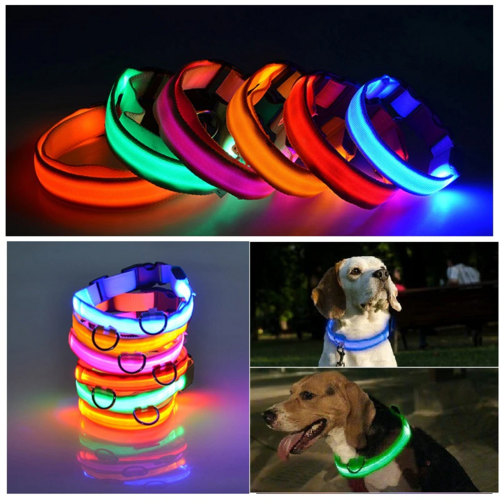 LED Adjustable Dog Collar Blinking Light Up Glow Safety by Titan's Tails & Treats