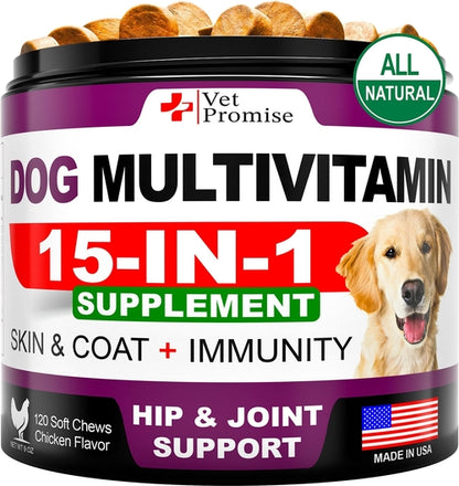 Dog Multivitamin Chewable with Glucosamine Dog Vitamins and by Titan's Tails & Treats